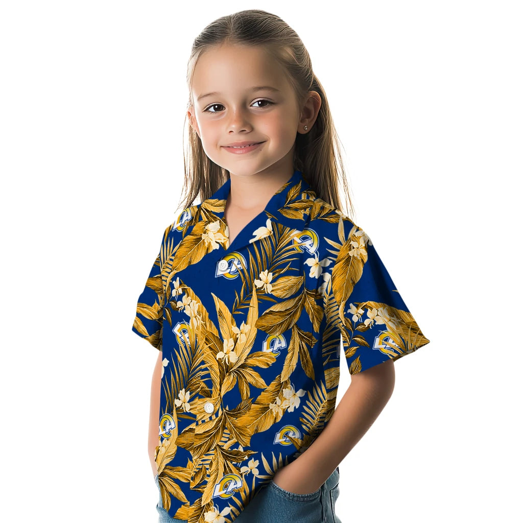 Los Angeles Rams Hawaiian Shirt - Palm Leaves | Moonbestprint