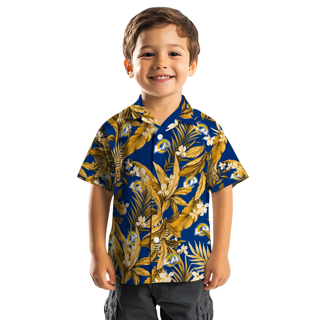 Los Angeles Rams Hawaiian Shirt - Palm Leaves | Moonbestprint