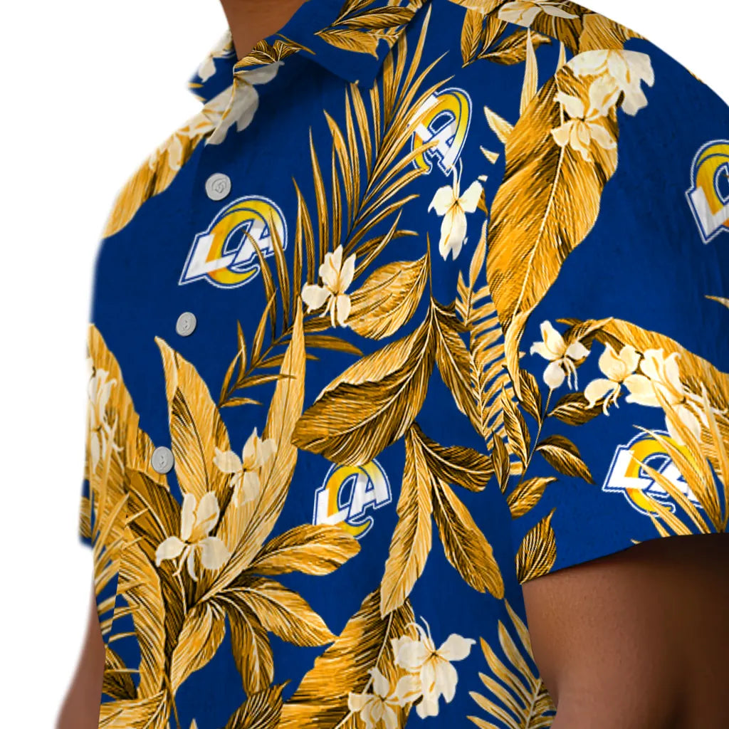Los Angeles Rams Hawaiian Shirt - Palm Leaves | Moonbestprint