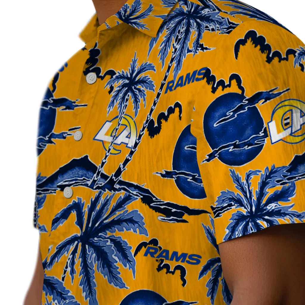 Los Angeles Rams Hawaiian Shirt - Palm Sunset | Moonbestprint