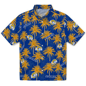 Los Angeles Rams Hawaiian Shirt - Palm Tree Motif | Moonbestprint