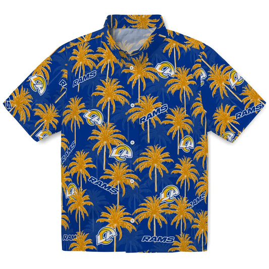 Los Angeles Rams Hawaiian Shirt - Palm Tree Motif | Moonbestprint
