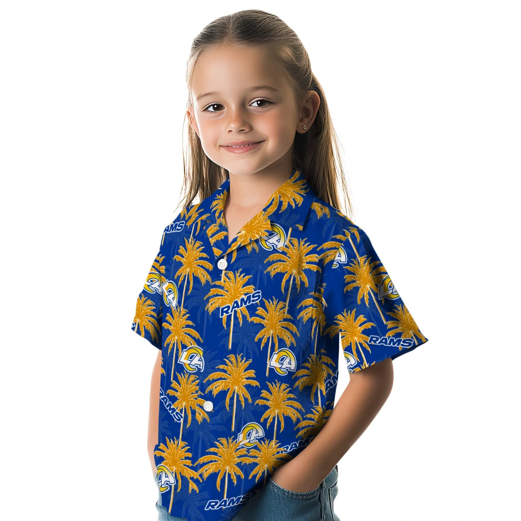 Los Angeles Rams Hawaiian Shirt - Palm Tree Motif | Moonbestprint
