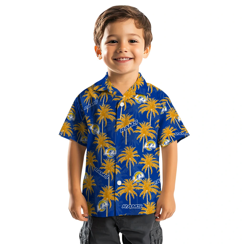 Los Angeles Rams Hawaiian Shirt - Palm Tree Motif | Moonbestprint