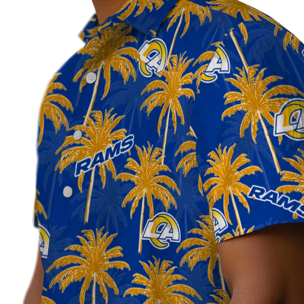 Los Angeles Rams Hawaiian Shirt - Palm Tree Motif | Moonbestprint