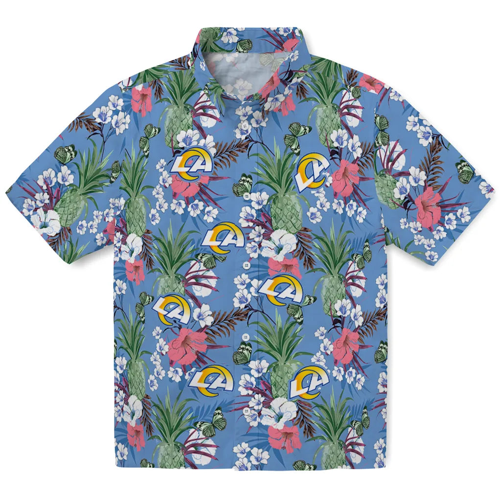 Los Angeles Rams Hawaiian Shirt - Pineapple Bouquet | Moonbestprint
