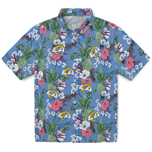 Los Angeles Rams Hawaiian Shirt - Pineapple Bouquet | Moonbestprint