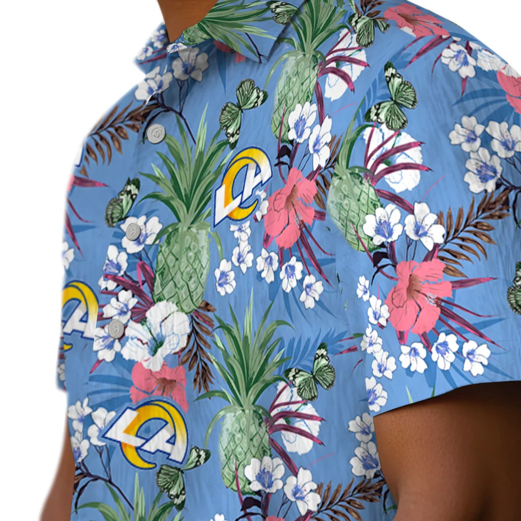 Los Angeles Rams Hawaiian Shirt - Pineapple Bouquet | Moonbestprint