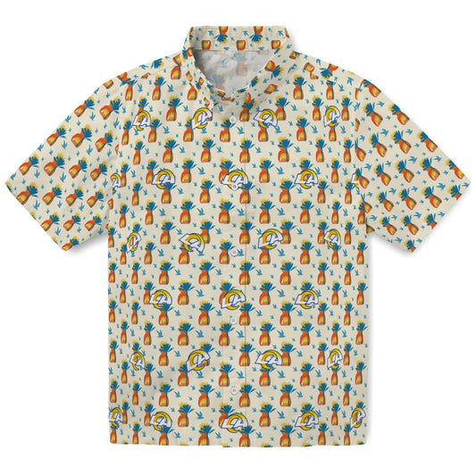 Los Angeles Rams Hawaiian Shirt - Pineapple Delight | Moonbestprint