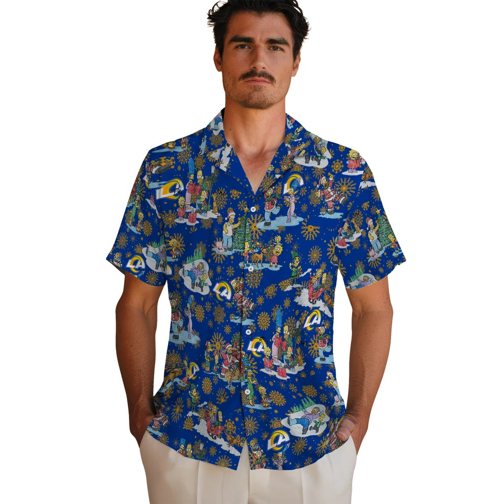 Los Angeles Rams Hawaiian Shirt - Simpsons Christmas | Moonbestprint