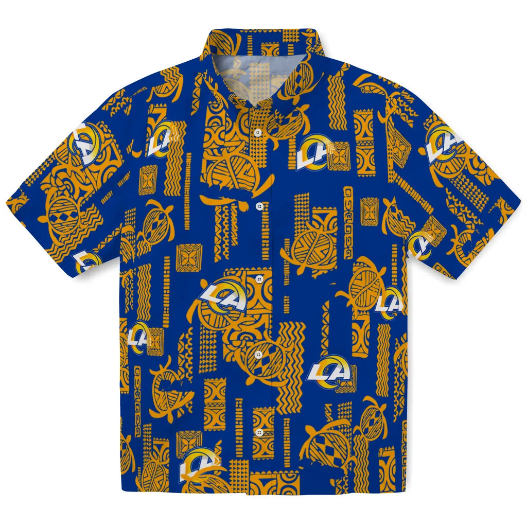 Los Angeles Rams Hawaiian Shirt - Turtle Lines | Moonbestprint