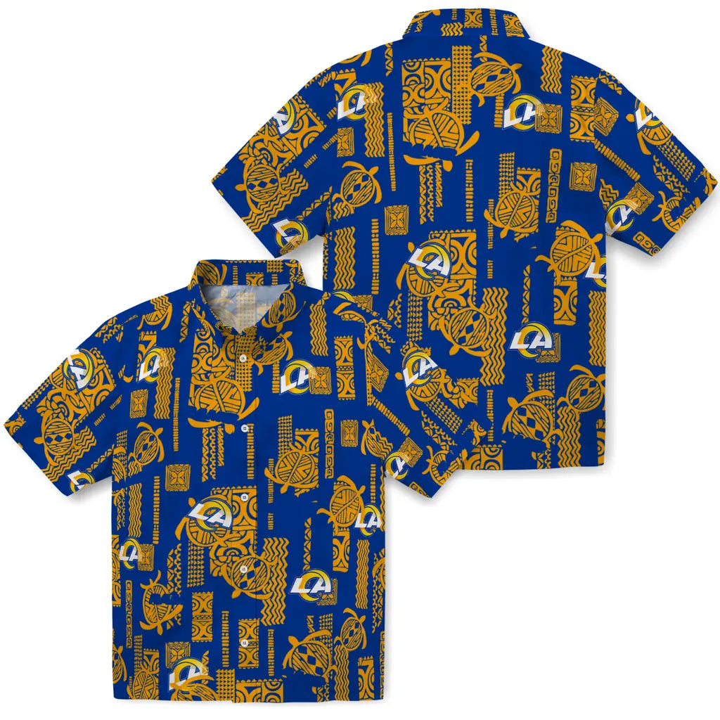 Los Angeles Rams Hawaiian Shirt - Turtle Lines | Moonbestprint