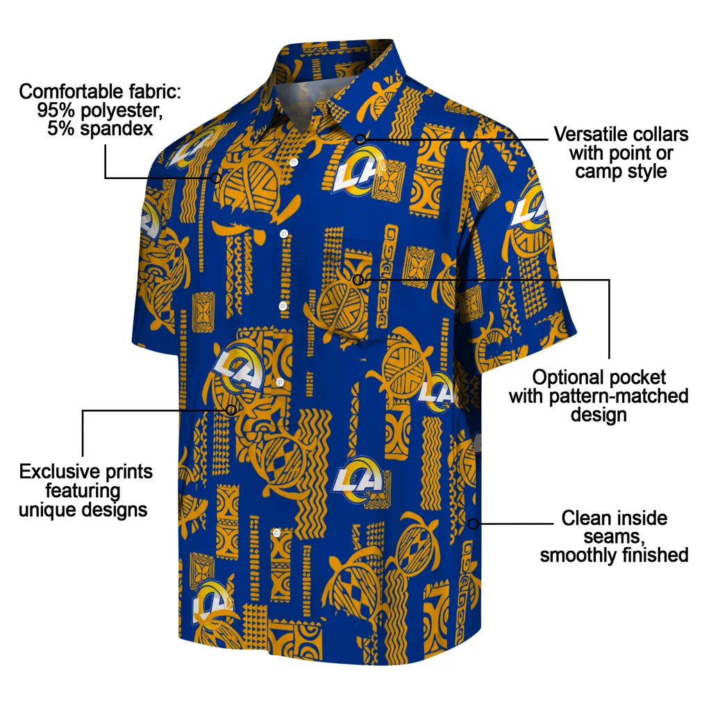 Los Angeles Rams Hawaiian Shirt - Turtle Lines | Moonbestprint