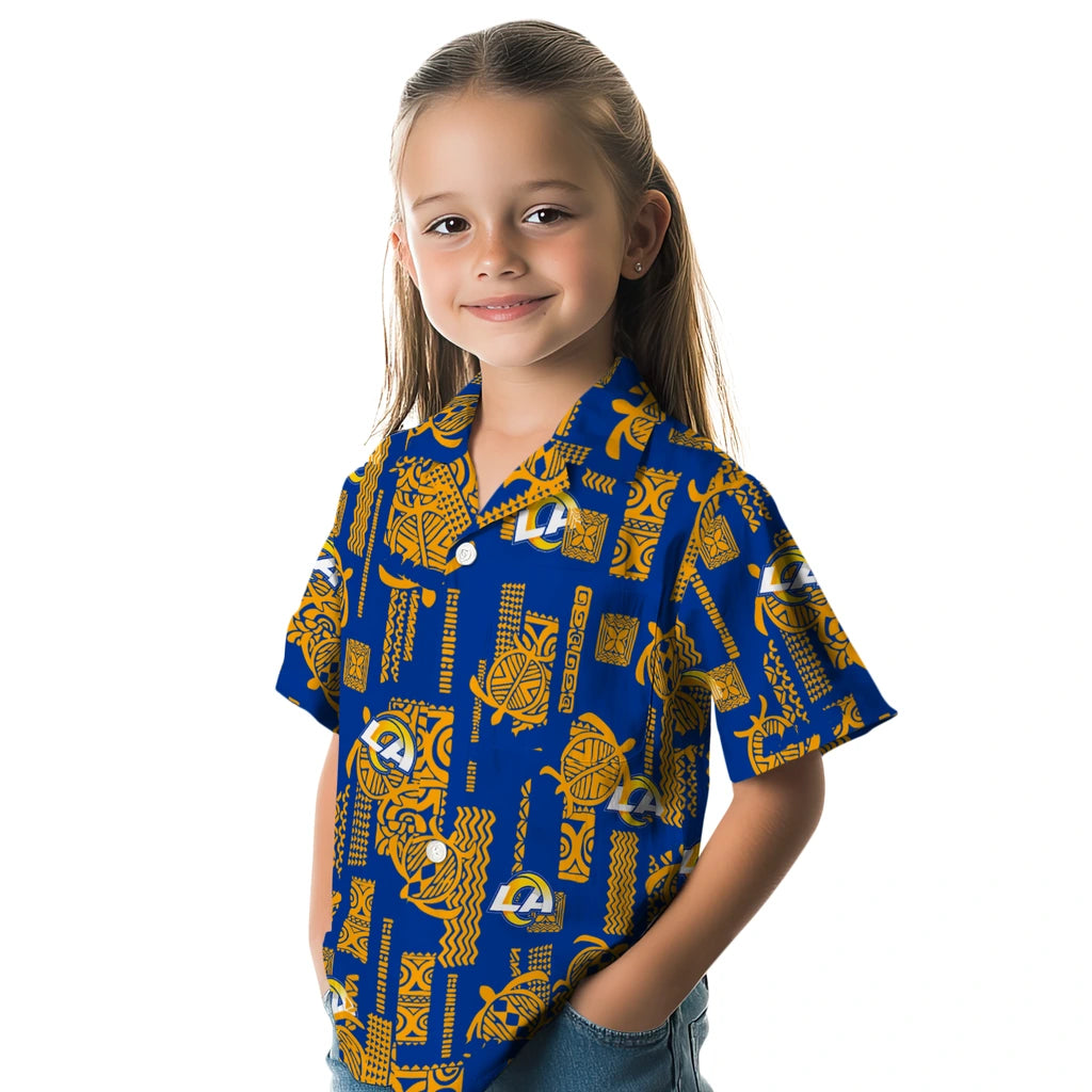 Los Angeles Rams Hawaiian Shirt - Turtle Lines | Moonbestprint