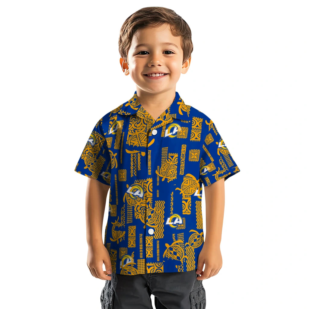 Los Angeles Rams Hawaiian Shirt - Turtle Lines | Moonbestprint