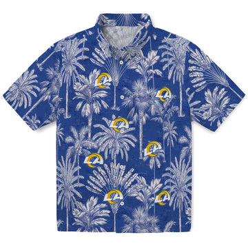 Los Angeles Rams Hawaiian Shirt - Vintage Palm Tree | Moonbestprint
