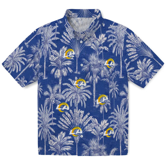 Los Angeles Rams Hawaiian Shirt - Vintage Palm Tree | Moonbestprint