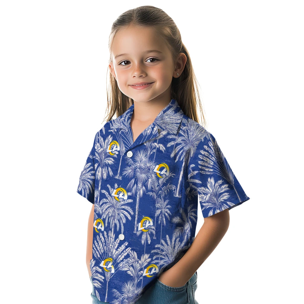 Los Angeles Rams Hawaiian Shirt - Vintage Palm Tree | Moonbestprint