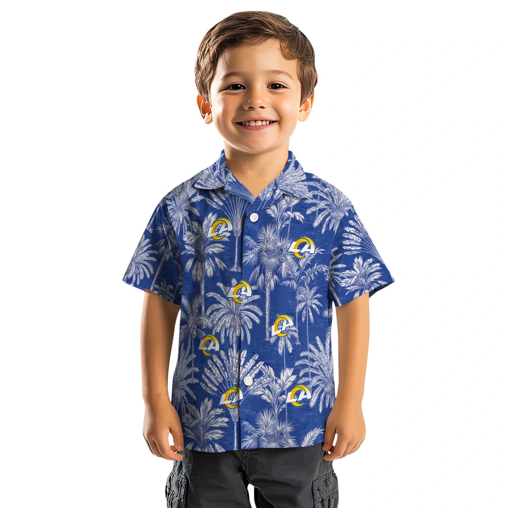 Los Angeles Rams Hawaiian Shirt - Vintage Palm Tree | Moonbestprint