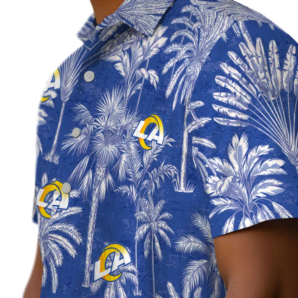 Los Angeles Rams Hawaiian Shirt - Vintage Palm Tree | Moonbestprint