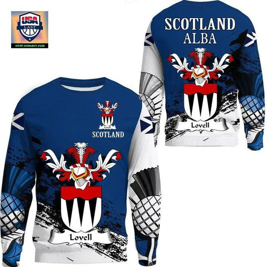 Lovell Scottish Family Crest Scotland Special Sweater A7 ? Usalast
