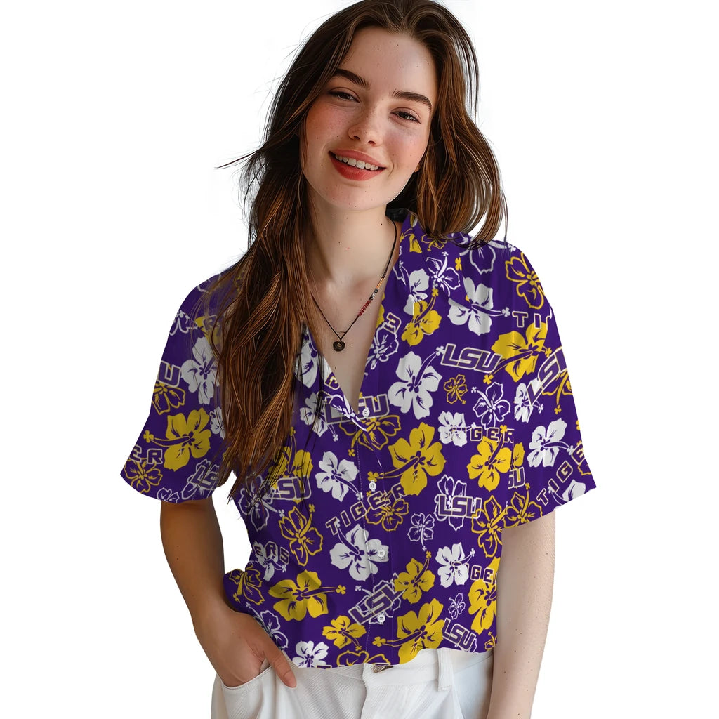 LSU Tigers Hibiscus Bloom Hawaiian Shirt – Moonbestprint