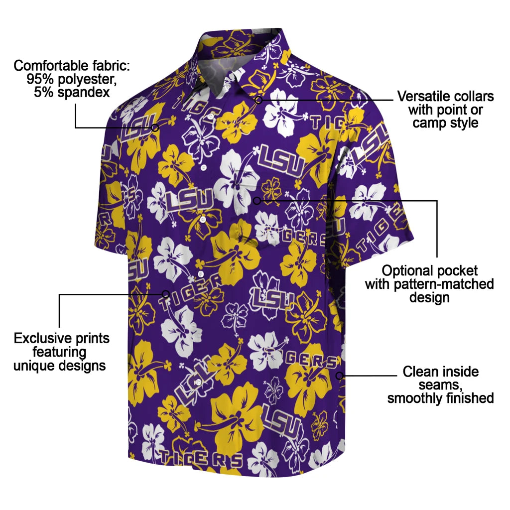 LSU Tigers Hibiscus Bloom Hawaiian Shirt – Moonbestprint