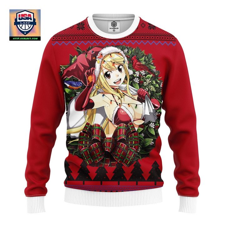 Lucy Heartfilia Santa Claus Fairy Tail Noel Mc Ugly Christmas Sweater Thanksgiving Gift ? Usalast