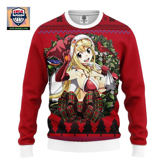 Lucy Heartfilia Santa Claus Fairy Tail Noel Mc Ugly Christmas Sweater Thanksgiving Gift ? Usalast