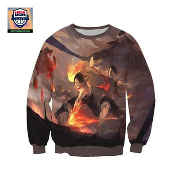 Luffy Fighting Sweater ? One Piece 3D Printed Sweater ? Usalast