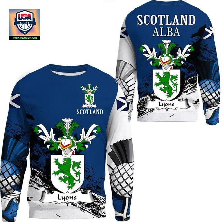Lyons Scottish Family Crest Scotland Special Sweater A7 ? Usalast