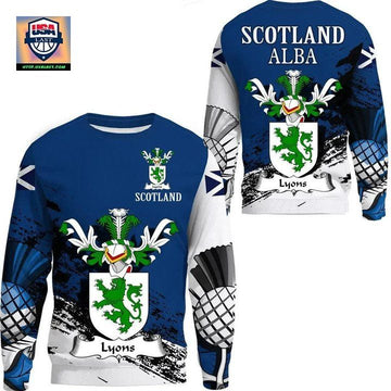 Lyons Scottish Family Crest Scotland Special Sweater A7 ? Usalast