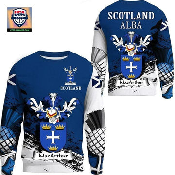 Macarthur Scottish Family Crest Scotland Special Sweater A7 ? Usalast