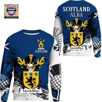 Macmillan Scottish Family Crest Scotland Special Sweater A7 ? Usalast