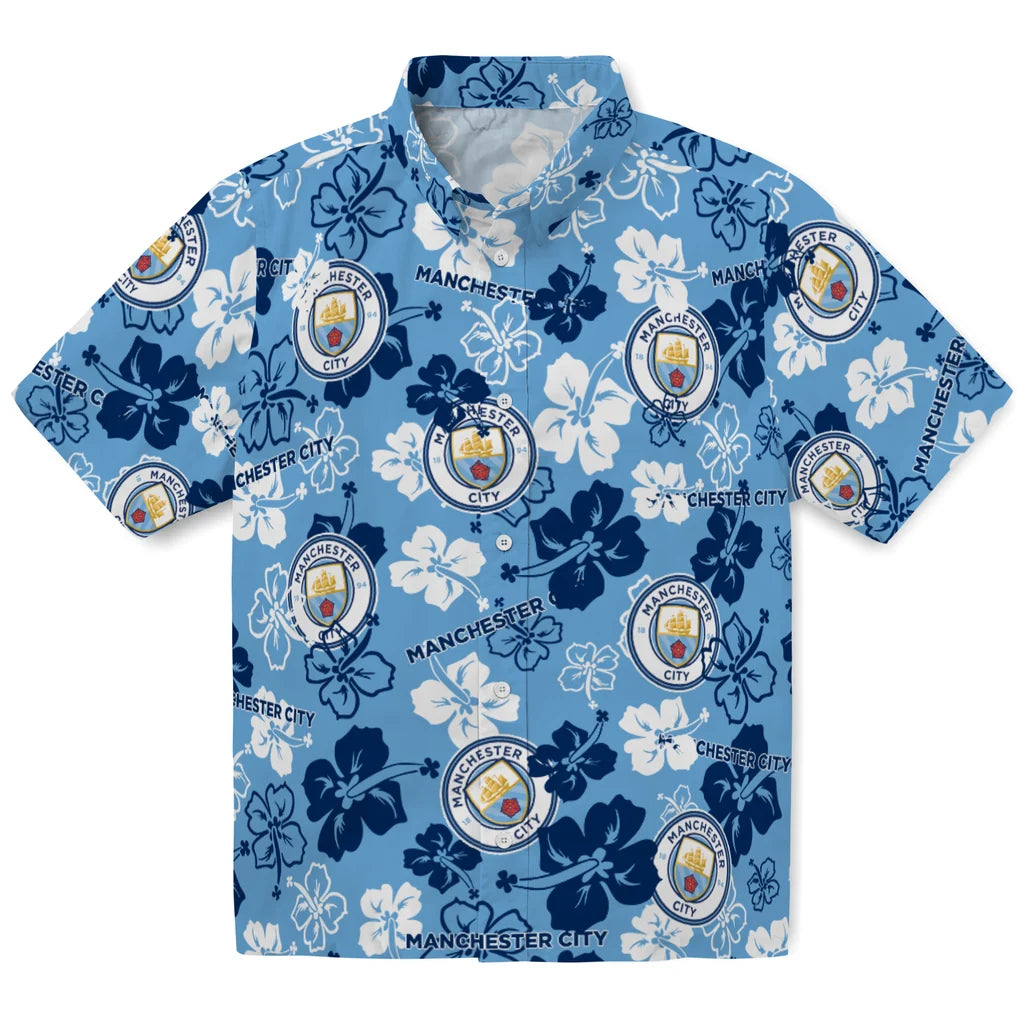 Manchester City Hibiscus Bloom Hawaiian Shirt – Moonbestprint