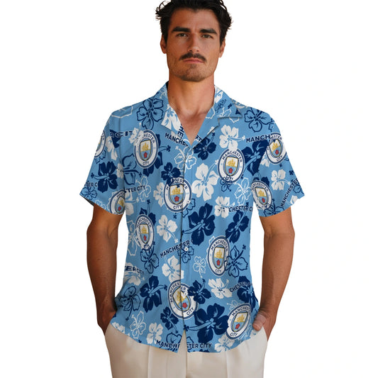 Manchester City Hibiscus Bloom Hawaiian Shirt – Moonbestprint