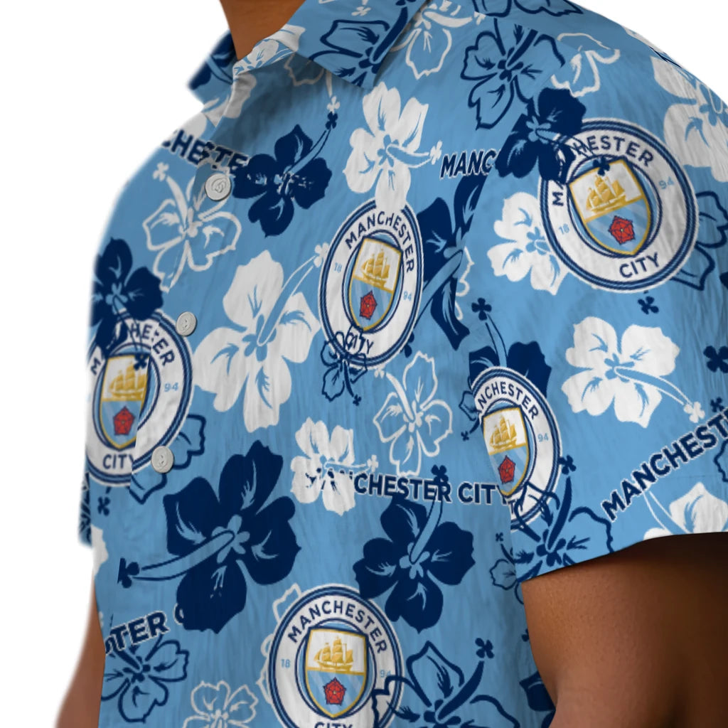 Manchester City Hibiscus Bloom Hawaiian Shirt – Moonbestprint