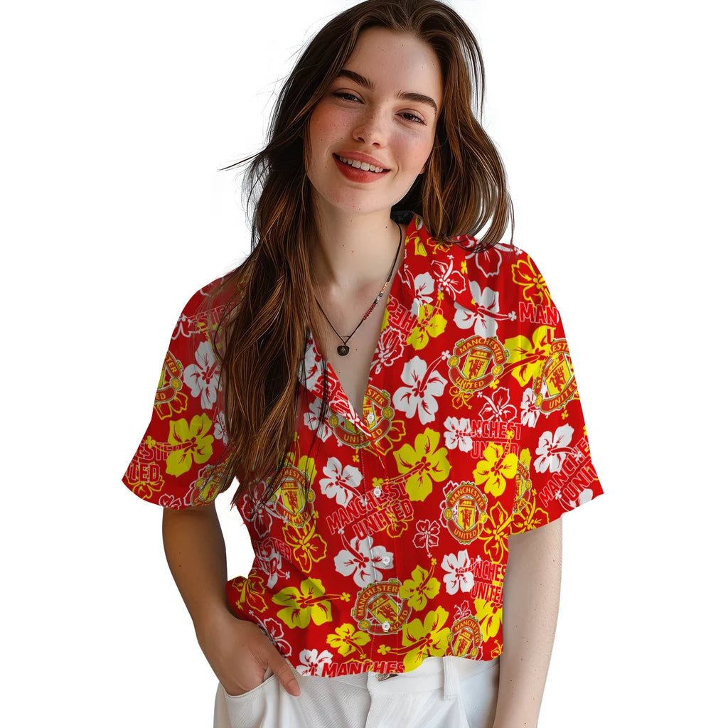 Manchester United Hibiscus Bloom Hawaiian Shirt – Moonbestprint