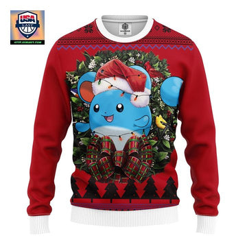 Marill Pokemon Noel Mc Ugly Christmas Sweater Thanksgiving Gift ? Usalast