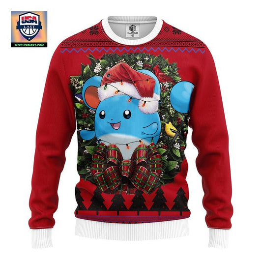 Marill Pokemon Noel Mc Ugly Christmas Sweater Thanksgiving Gift ? Usalast