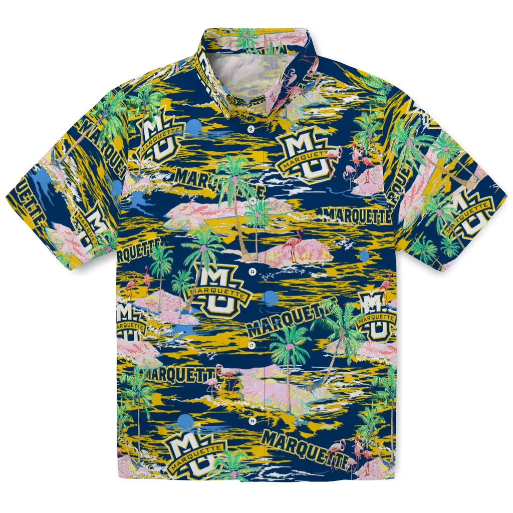 Marquette Golden Eagles Flamingo Retreat 2026 Hawaiian Shirt – Moonbestprint