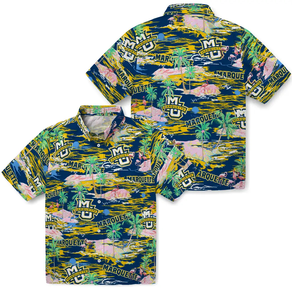 Marquette Golden Eagles Flamingo Retreat 2026 Hawaiian Shirt – Moonbestprint
