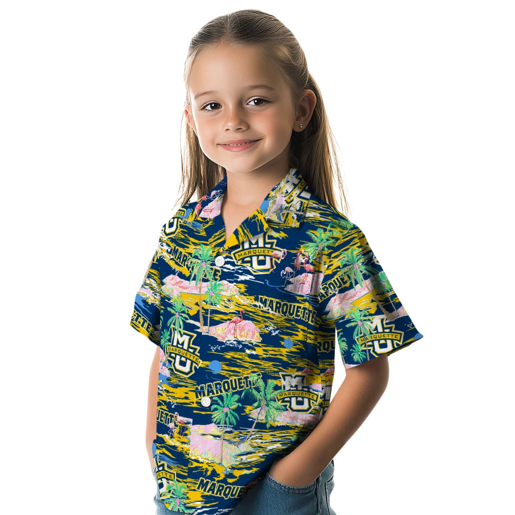 Marquette Golden Eagles Flamingo Retreat 2026 Hawaiian Shirt – Moonbestprint