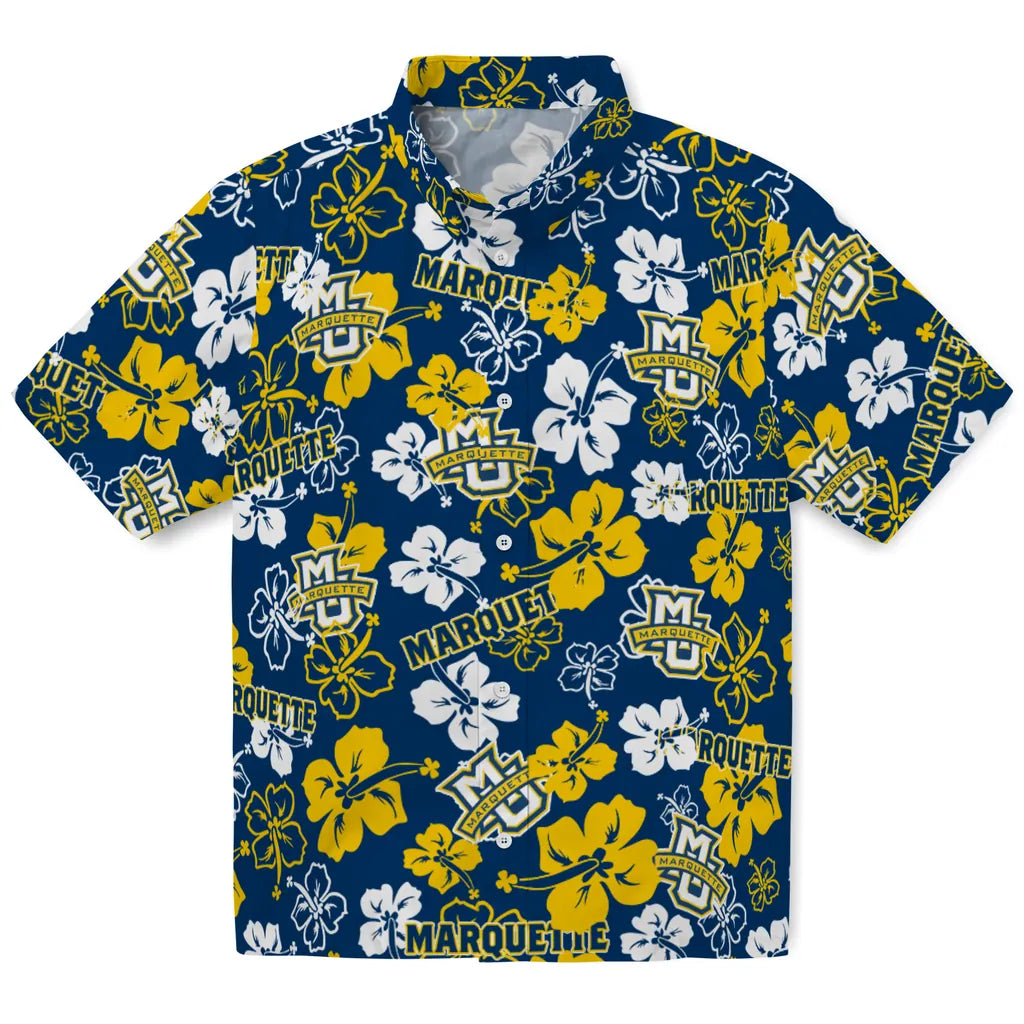 Marquette Golden Eagles Hibiscus Bloom Hawaiian Shirt – Moonbestprint