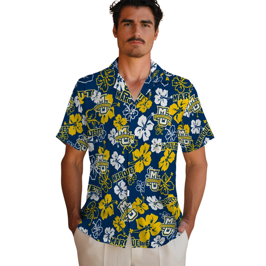 Marquette Golden Eagles Hibiscus Bloom Hawaiian Shirt – Moonbestprint
