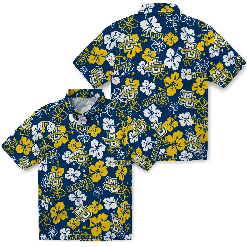 Marquette Golden Eagles Hibiscus Bloom Hawaiian Shirt – Moonbestprint