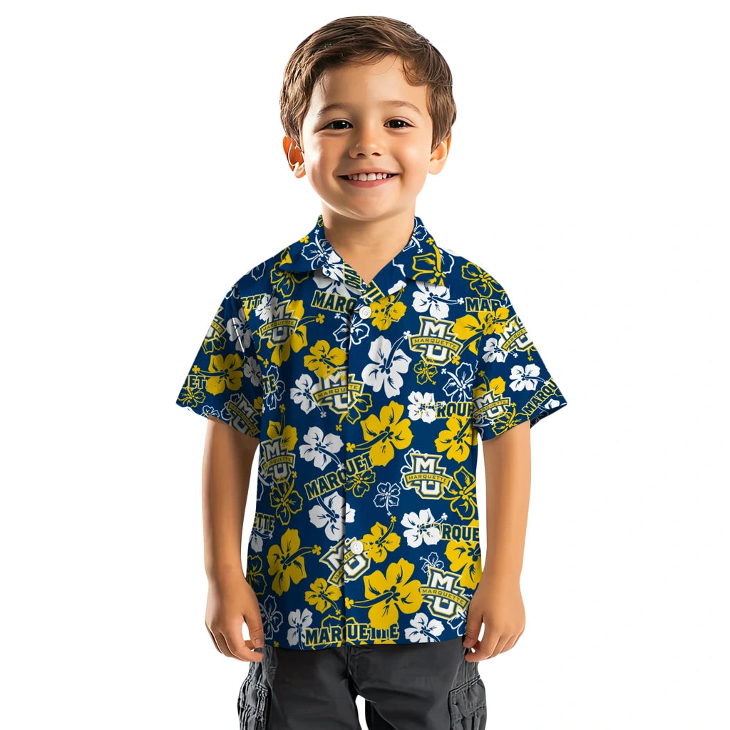 Marquette Golden Eagles Hibiscus Bloom Hawaiian Shirt – Moonbestprint