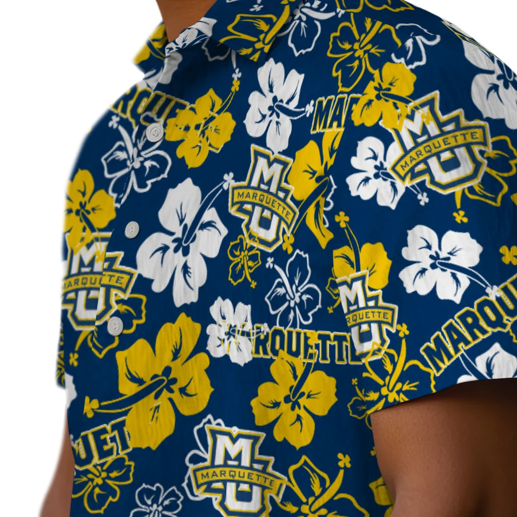 Marquette Golden Eagles Hibiscus Bloom Hawaiian Shirt – Moonbestprint