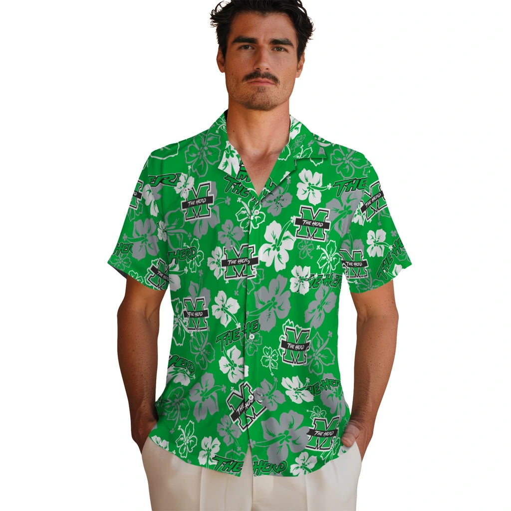 Marshall Thundering Herd Hibiscus Bloom Hawaiian Shirt – Moonbestprint