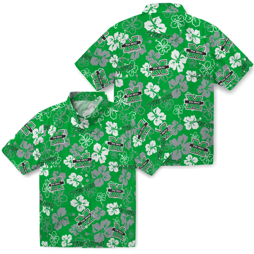 Marshall Thundering Herd Hibiscus Bloom Hawaiian Shirt – Moonbestprint